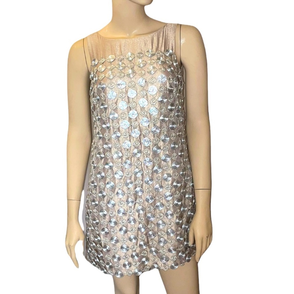 Alexia Admor Metallic Gold Champagne Dress